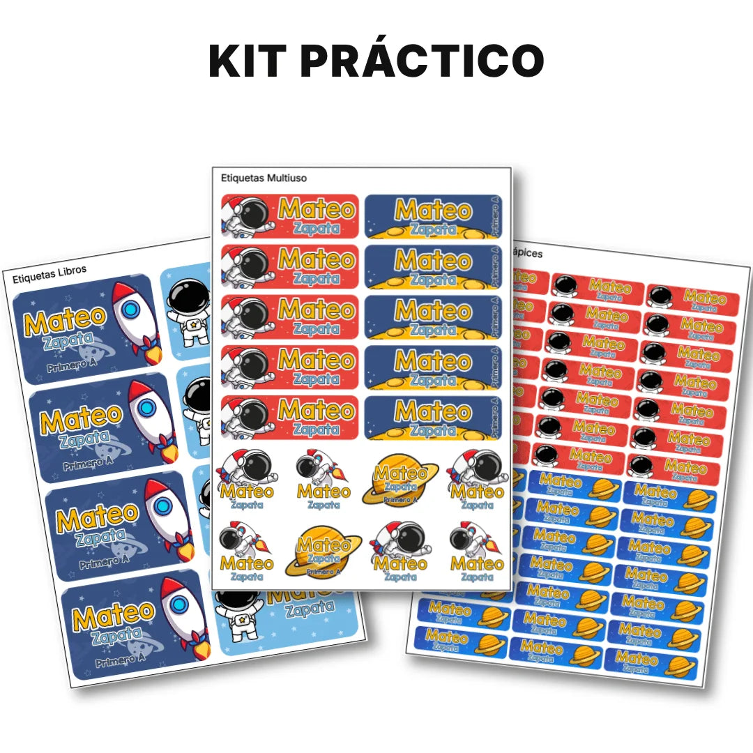 Astronauta – Etiquetas Escolares Personalizadas