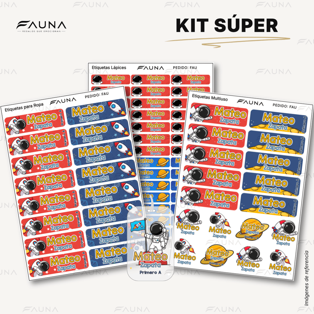 Astronauta 🚀 - Etiquetas Escolares Premium Personalizadas