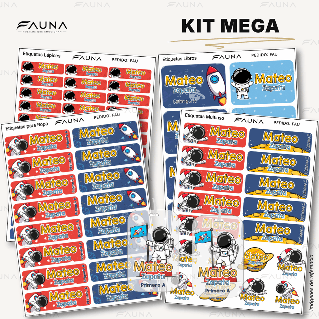 Astronauta 🚀 - Etiquetas Escolares Premium Personalizadas