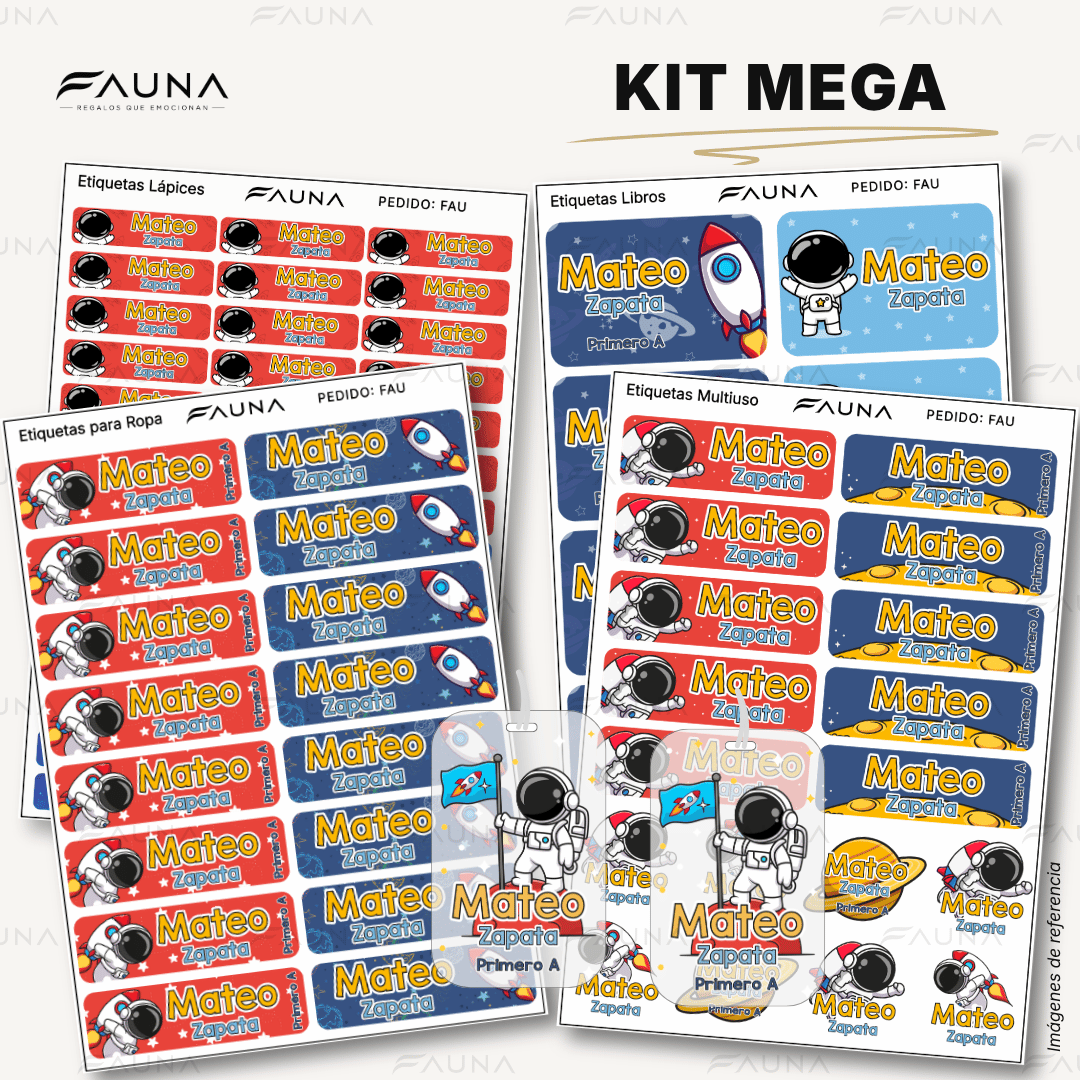 Astronauta 🚀 - Etiquetas Escolares Premium Personalizadas