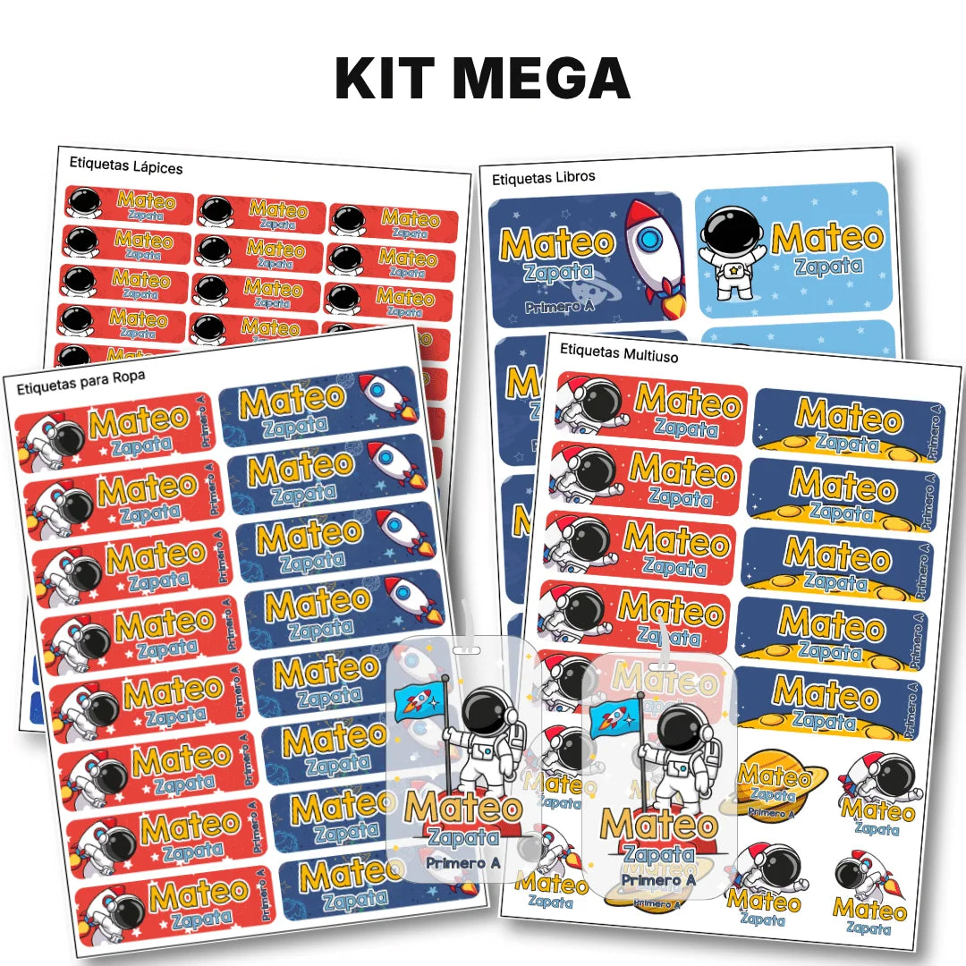 Astronauta – Etiquetas Escolares Personalizadas