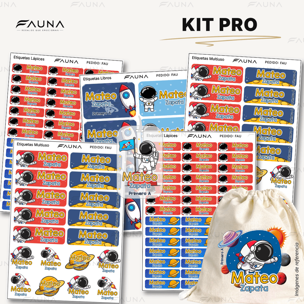 Astronauta 🚀 - Etiquetas Escolares Premium Personalizadas