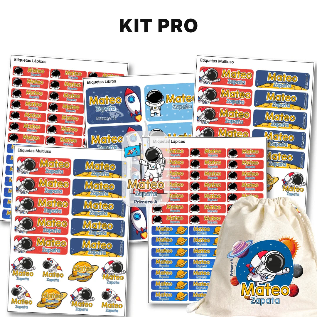 Astronauta – Etiquetas Escolares Personalizadas