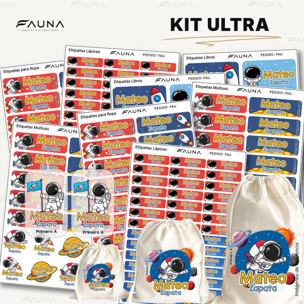 Astronauta 🚀 - Etiquetas Escolares Premium Personalizadas