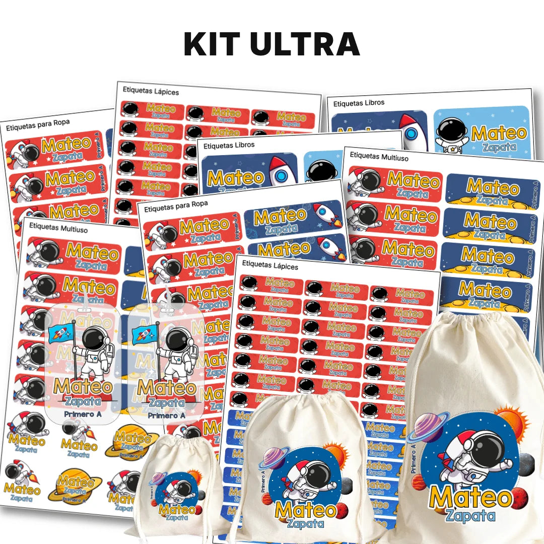 Astronauta – Etiquetas Escolares Personalizadas