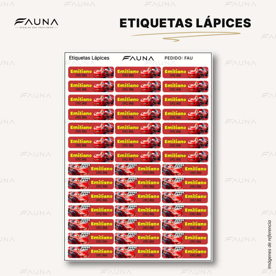 Auto de Carreras 🏎️ - Etiquetas Escolares Premium Personalizadas