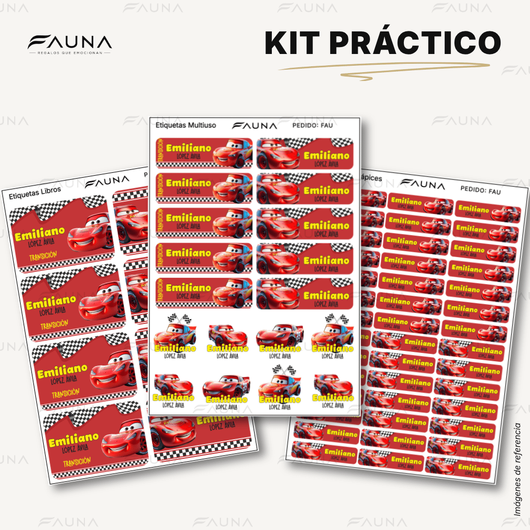 Auto de Carreras 🏎️ - Etiquetas Escolares Premium Personalizadas
