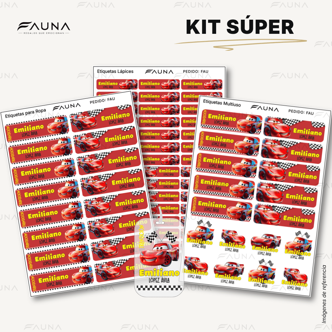 Auto de Carreras 🏎️ - Etiquetas Escolares Premium Personalizadas