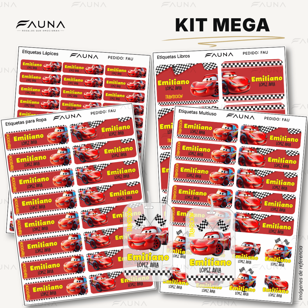 Auto de Carreras 🏎️ - Etiquetas Escolares Premium Personalizadas
