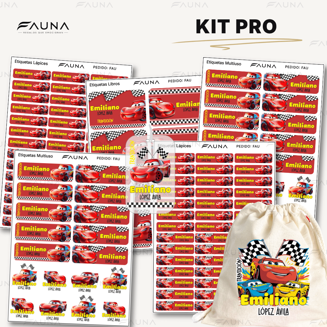 Auto de Carreras 🏎️ - Etiquetas Escolares Premium Personalizadas