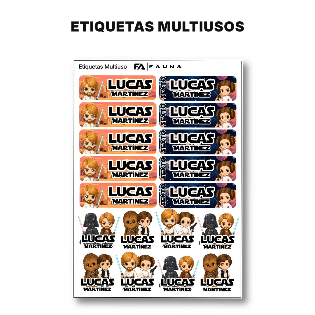 Aventura Galáctica – Etiquetas Escolares Personalizadas
