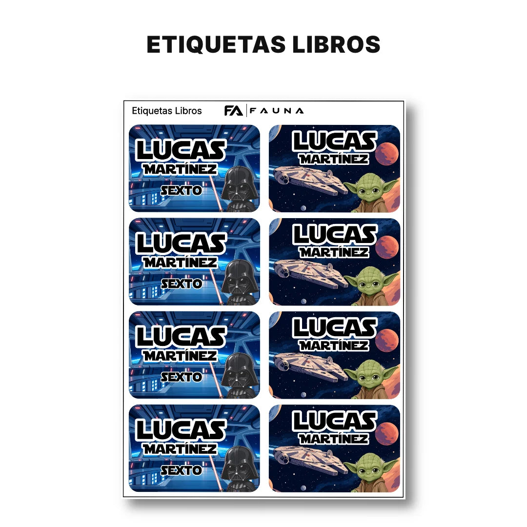 Aventura Galáctica – Etiquetas Escolares Personalizadas