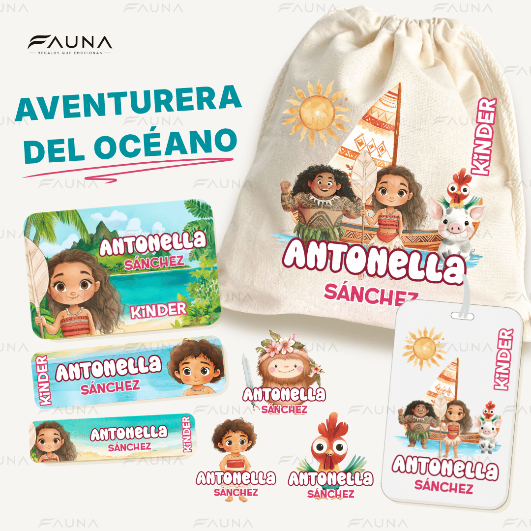 Aventurera del Océano – Etiquetas Escolares Personalizadas