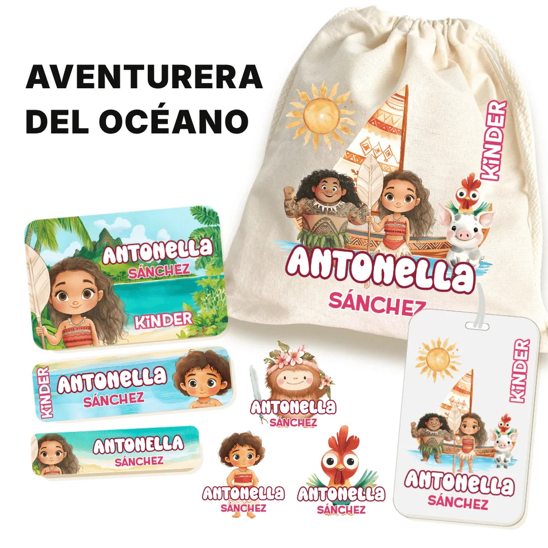 Aventurera del Océano – Etiquetas Escolares Personalizadas