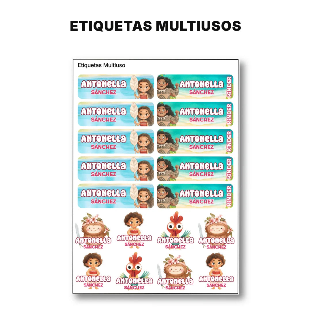 Aventurera del Océano – Etiquetas Escolares Personalizadas