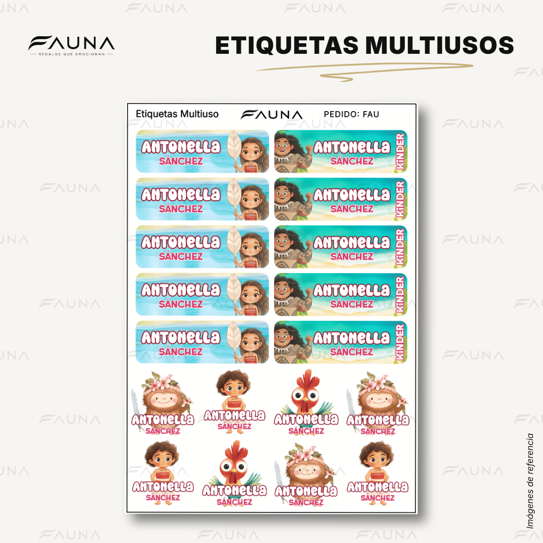 Aventurera del Océano 🌺 - Etiquetas Escolares Premium Personalizadas