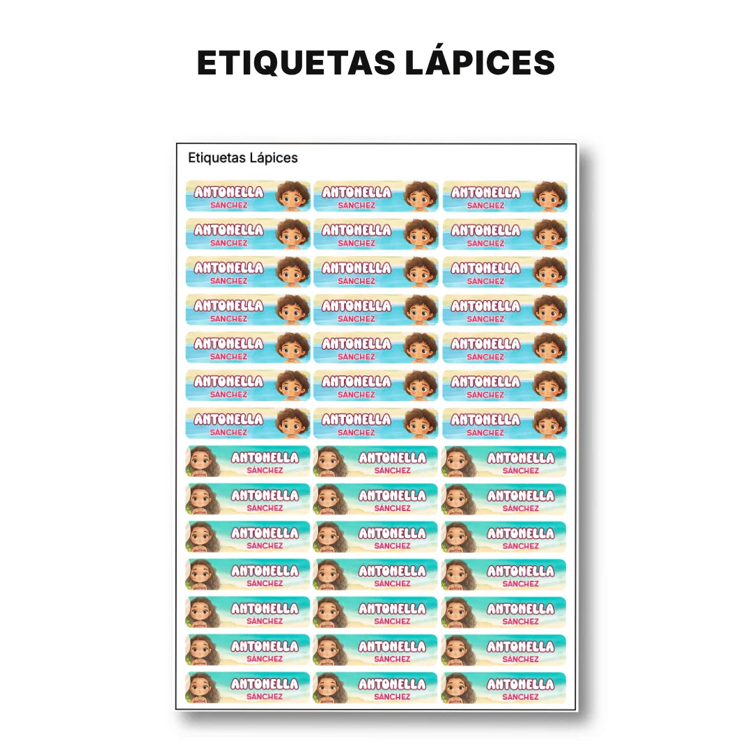 Aventurera del Océano – Etiquetas Escolares Personalizadas