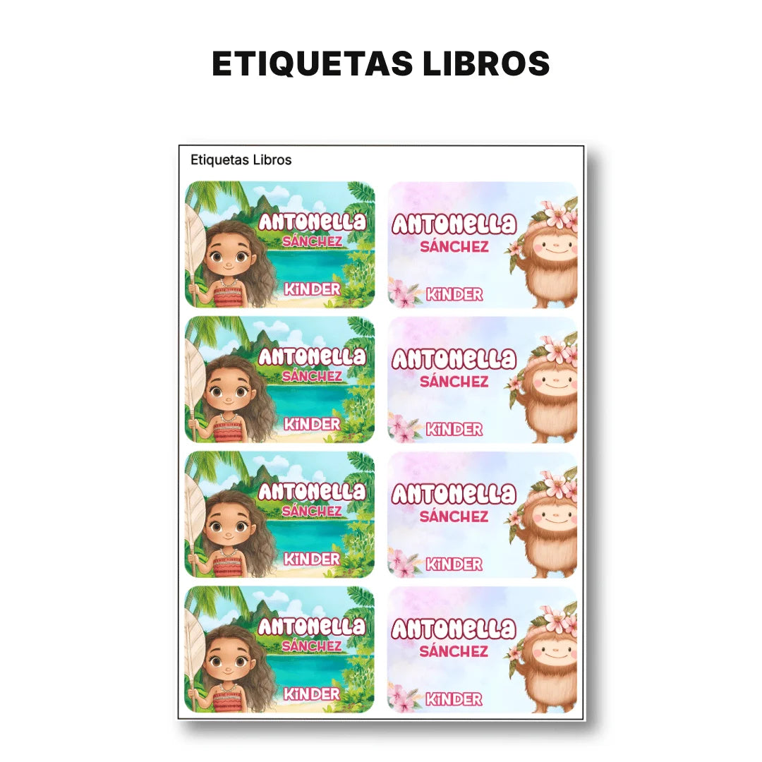 Aventurera del Océano – Etiquetas Escolares Personalizadas