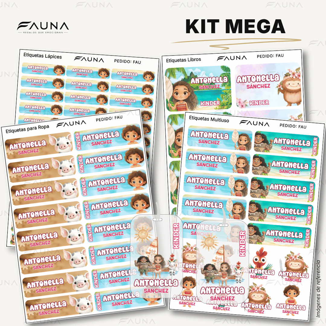 Aventurera del Océano 🌺 - Etiquetas Escolares Premium Personalizadas