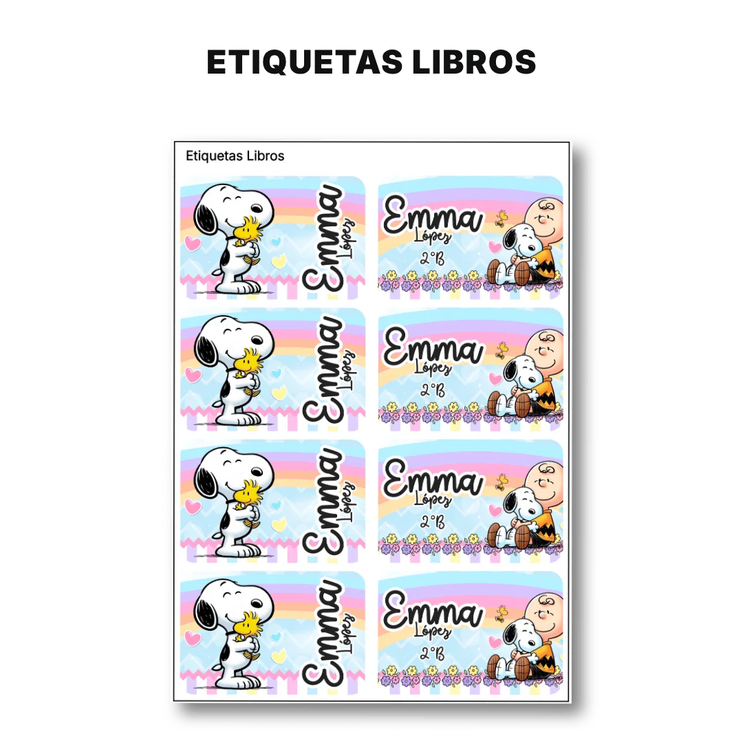 Beagle de la Casita Roja – Etiquetas Escolares Personalizadas