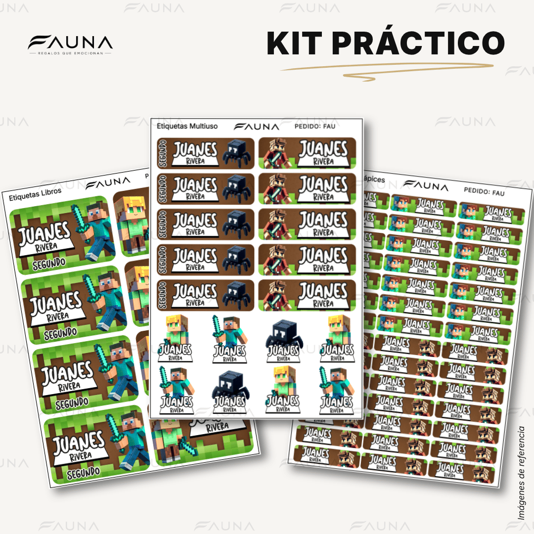 Bloques Pixelados 🟩 - Etiquetas Escolares Premium Personalizadas