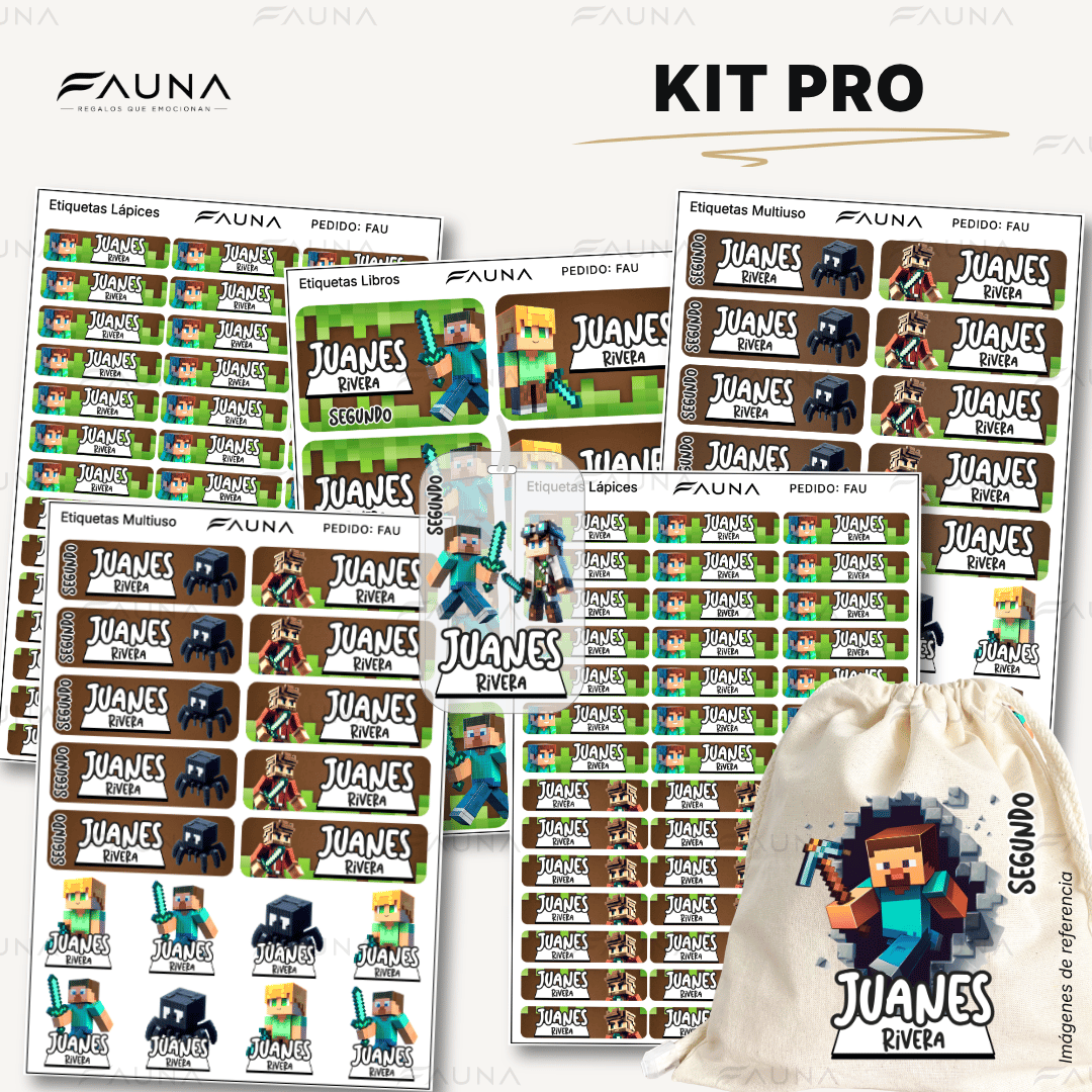 Bloques Pixelados 🟩 - Etiquetas Escolares Premium Personalizadas