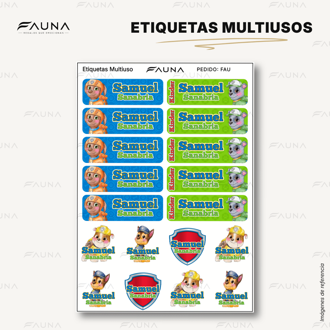 Cachorros Aventureros 🐾 - Etiquetas Escolares Premium Personalizadas