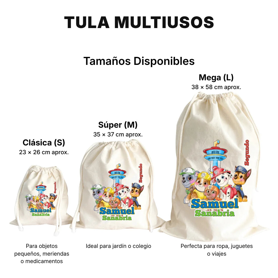 Cachorros Aventureros – Tula Multiusos Personalizada