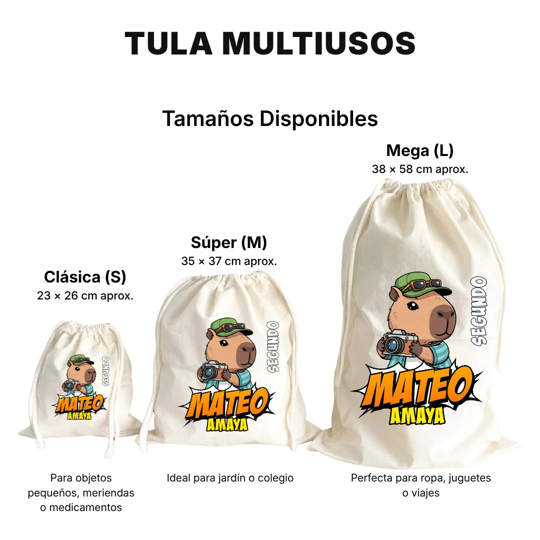 Capibara Azul – Tula Multiusos Personalizada
