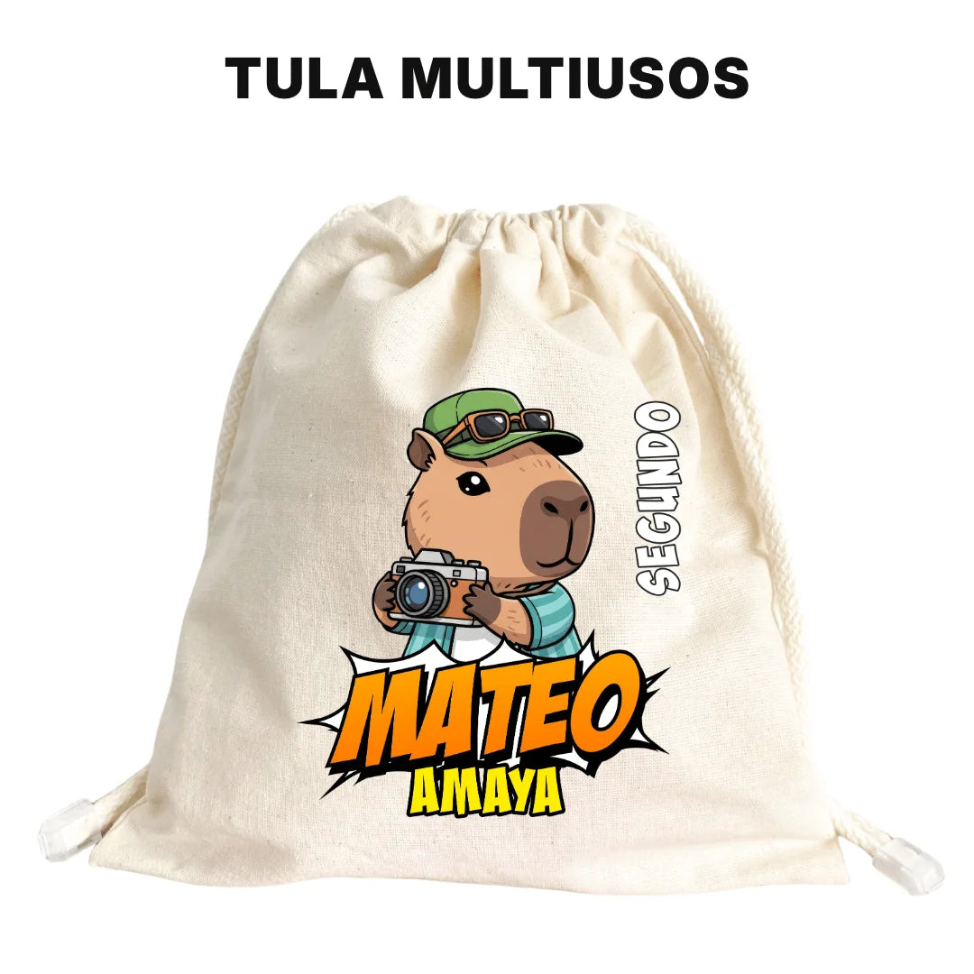 Capibara Azul – Etiquetas Escolares Personalizadas