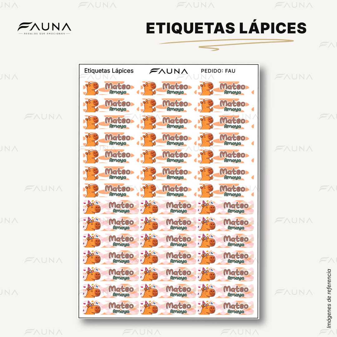 Capibara Natural 🦫 - Etiquetas Escolares Premium Personalizadas