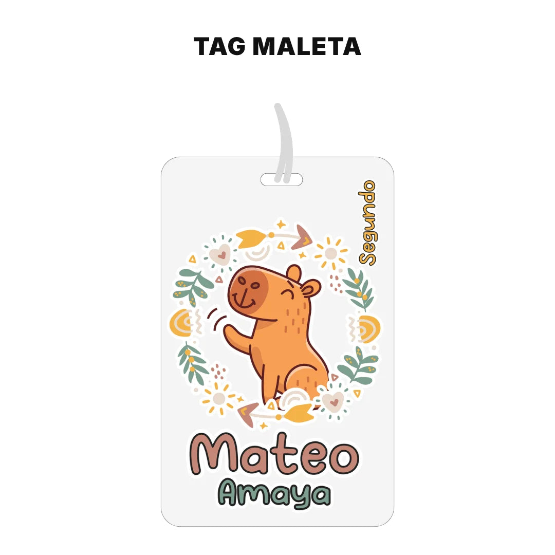 Capibara Natural – Etiquetas Escolares Personalizadas