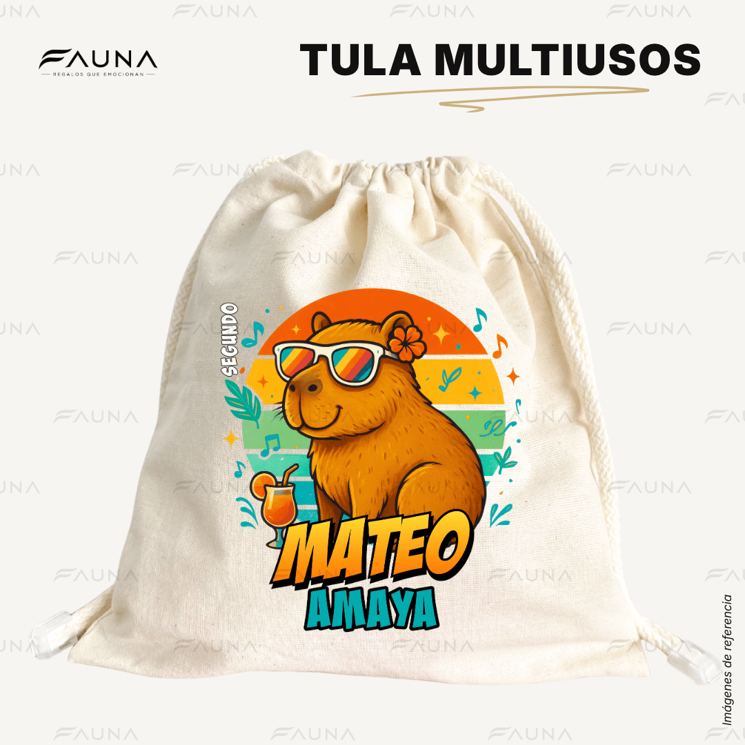 Capibara Natural 🦫 - Etiquetas Escolares Premium Personalizadas