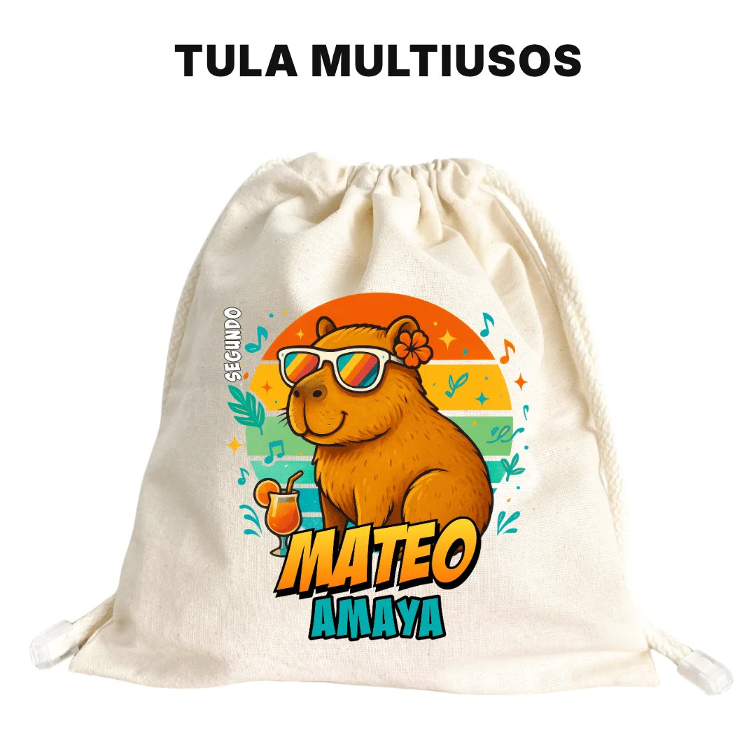 Capibara Natural – Etiquetas Escolares Personalizadas