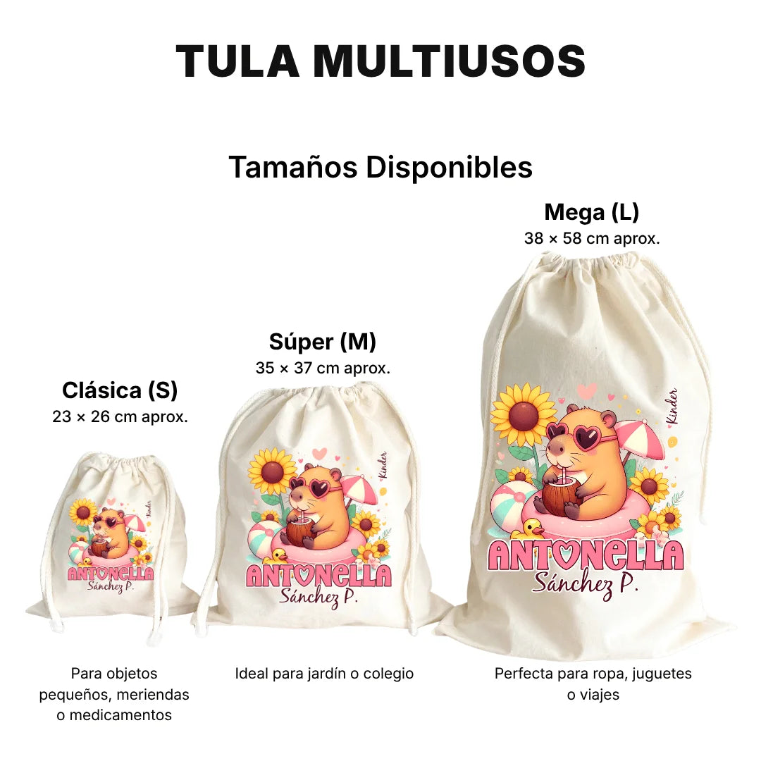 Capibara Rosa – Tula Multiusos Personalizada