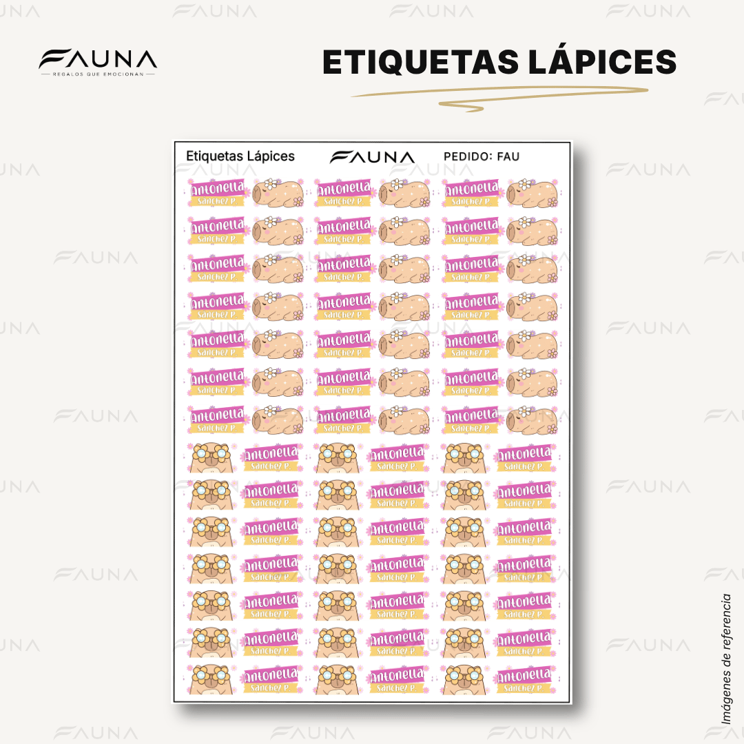 Capibara Rosa 💗 - Etiquetas Escolares Premium Personalizadas