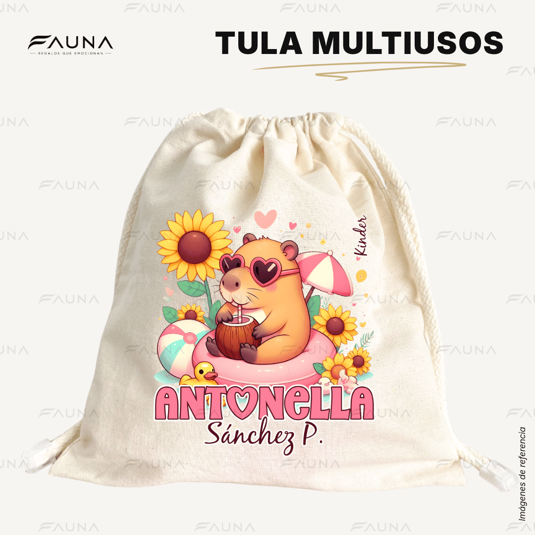 Capibara Rosa 💗 - Etiquetas Escolares Premium Personalizadas