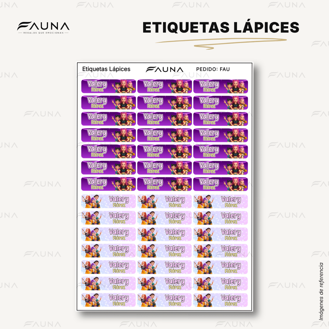 Cazadoras K-Pop 💜 - Etiquetas Escolares Premium Personalizadas
