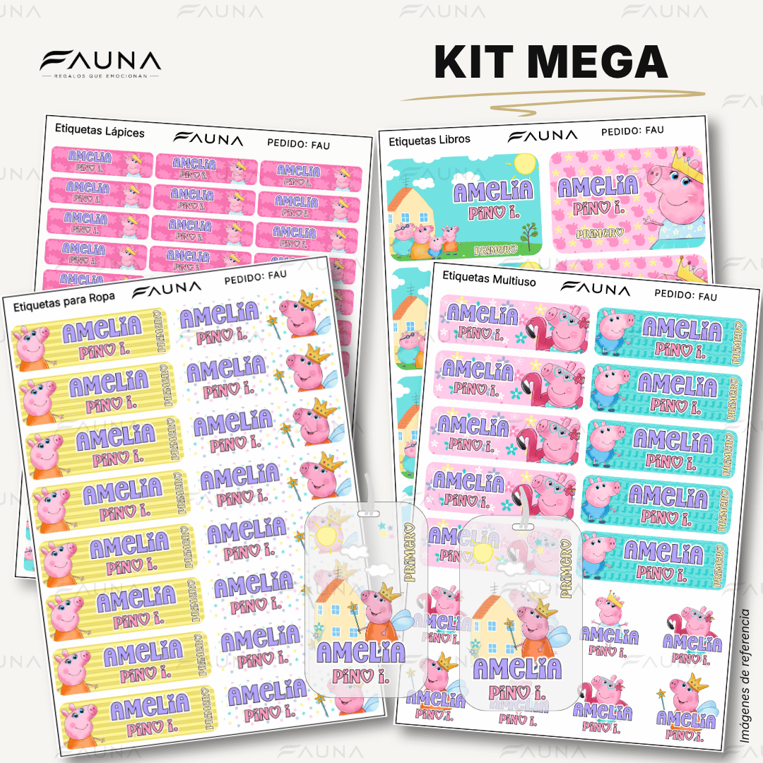 Cerdita Aventurera 🐷 - Etiquetas Escolares Premium Personalizadas
