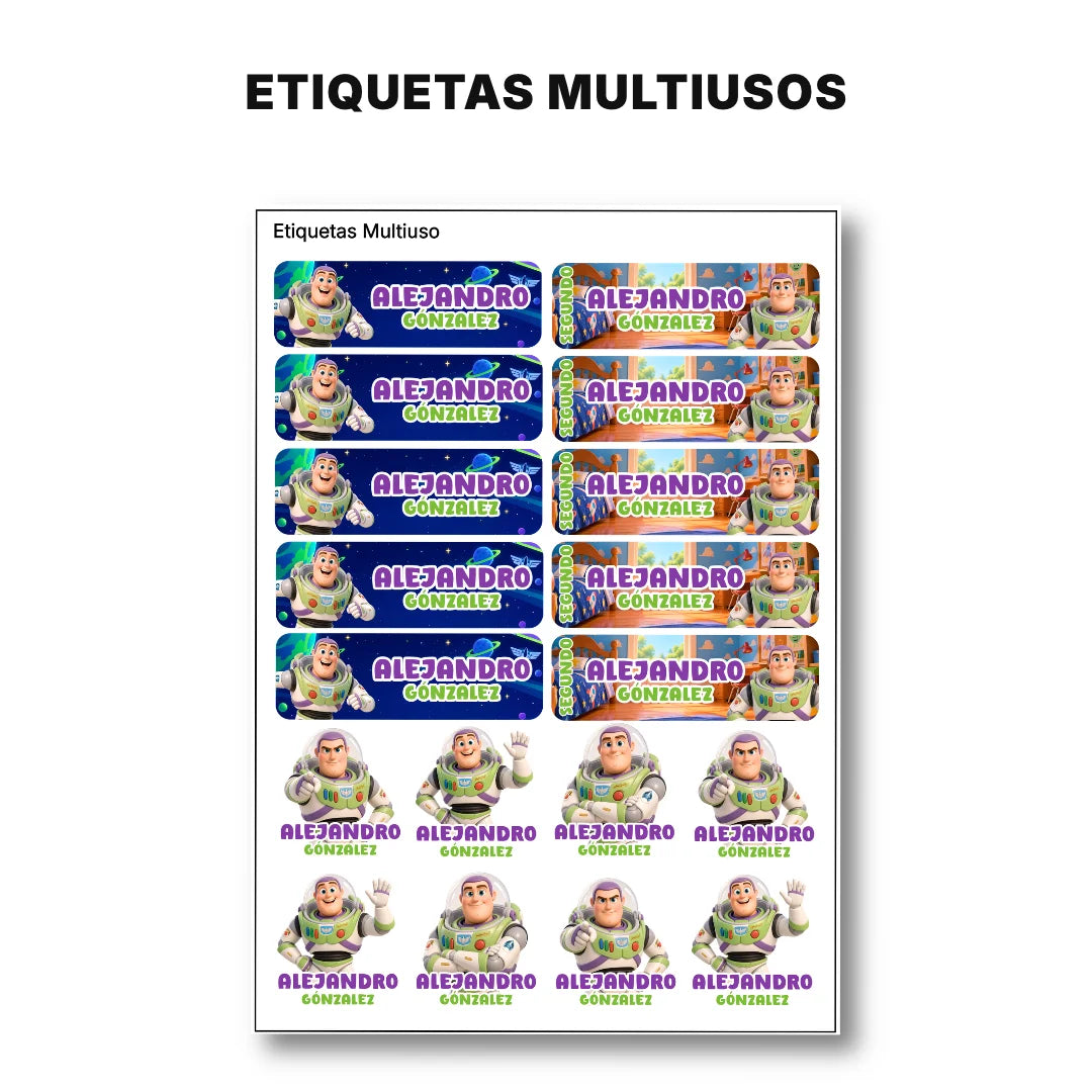Comando Espacial – Etiquetas Escolares Personalizadas