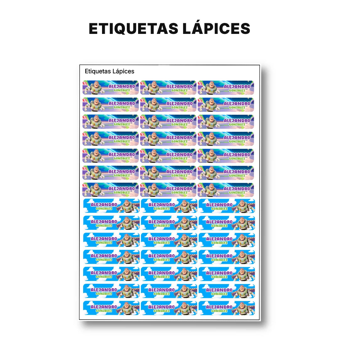 Comando Espacial – Etiquetas Escolares Personalizadas