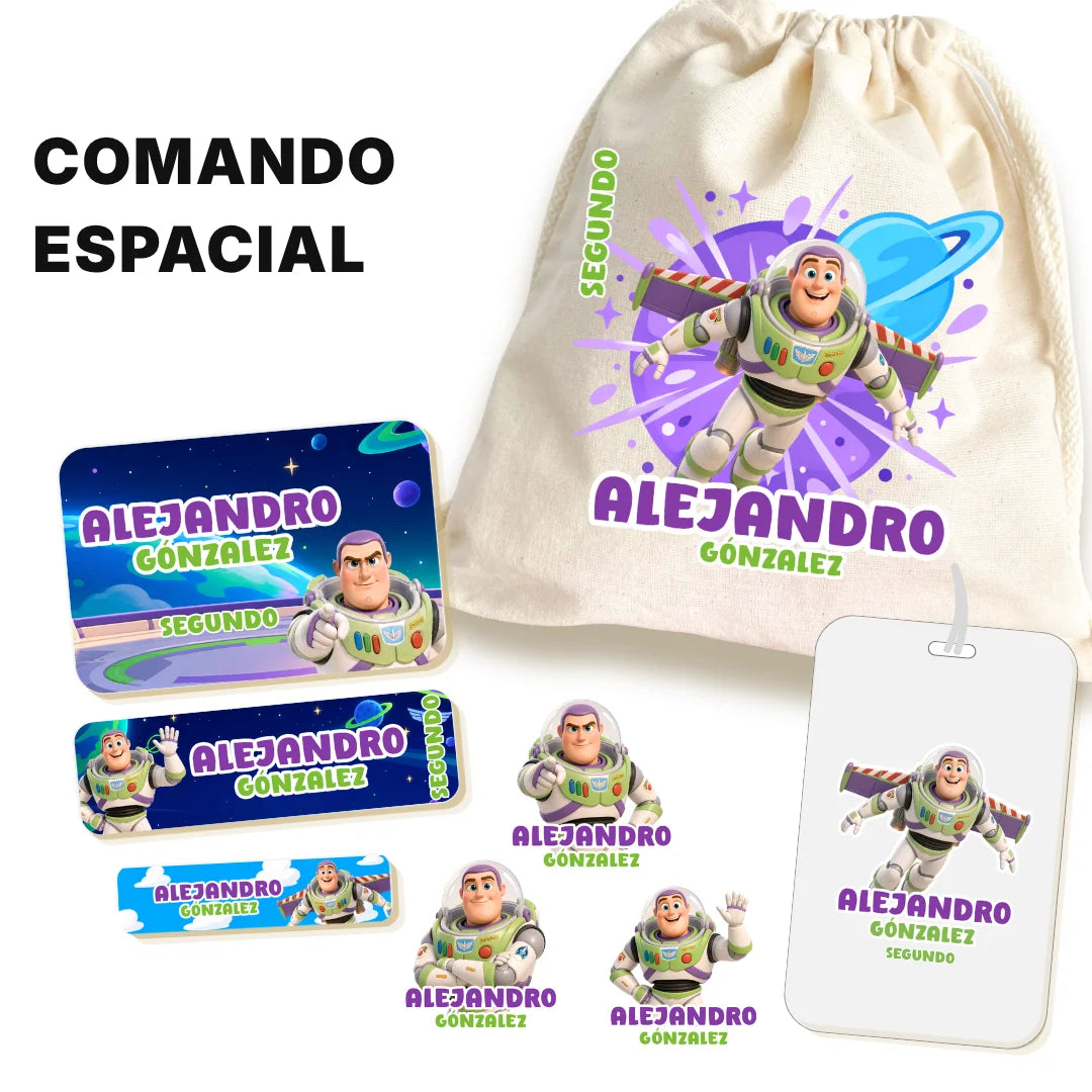 Comando Espacial – Etiquetas Escolares Personalizadas