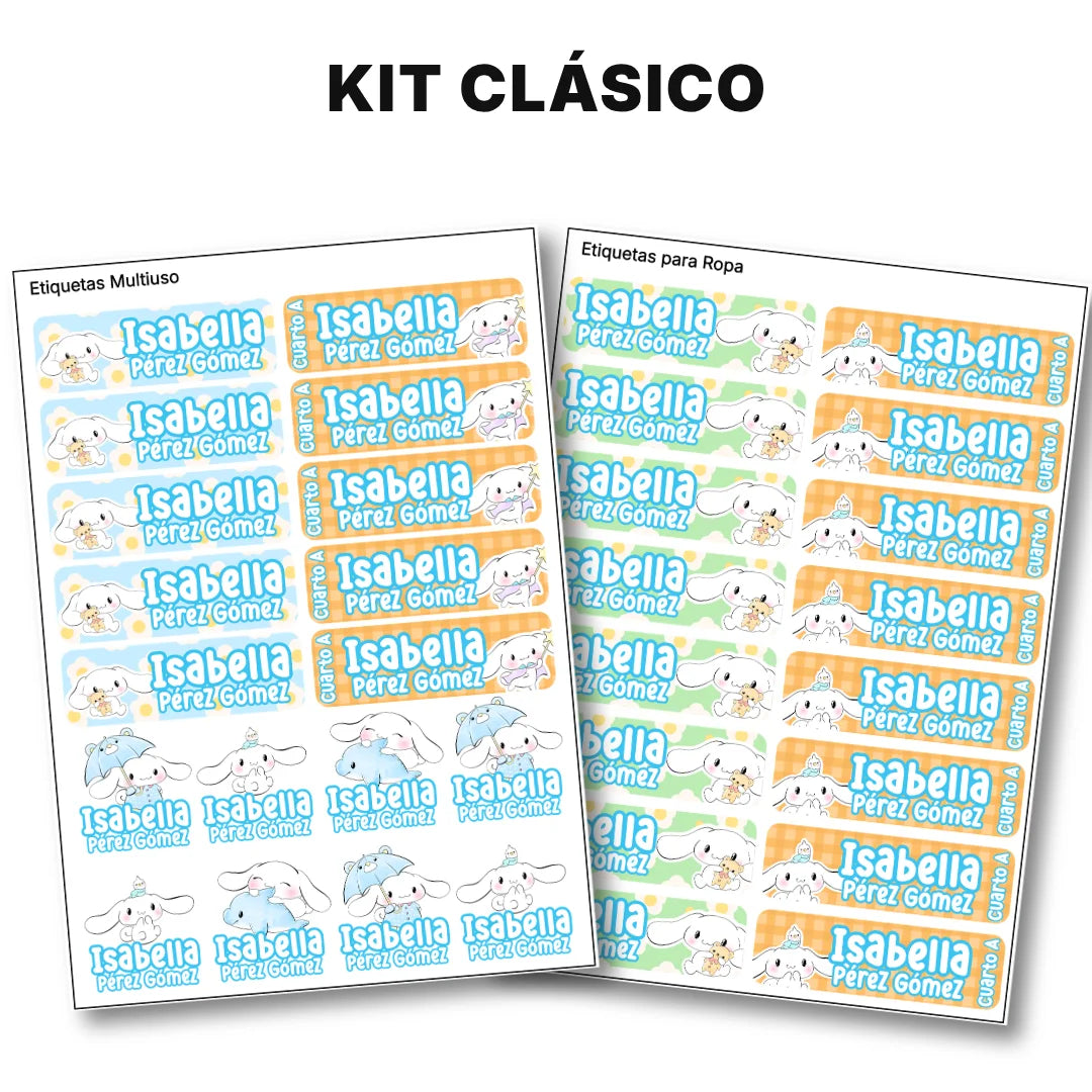 Conejito de Nubes – Etiquetas Escolares Personalizadas