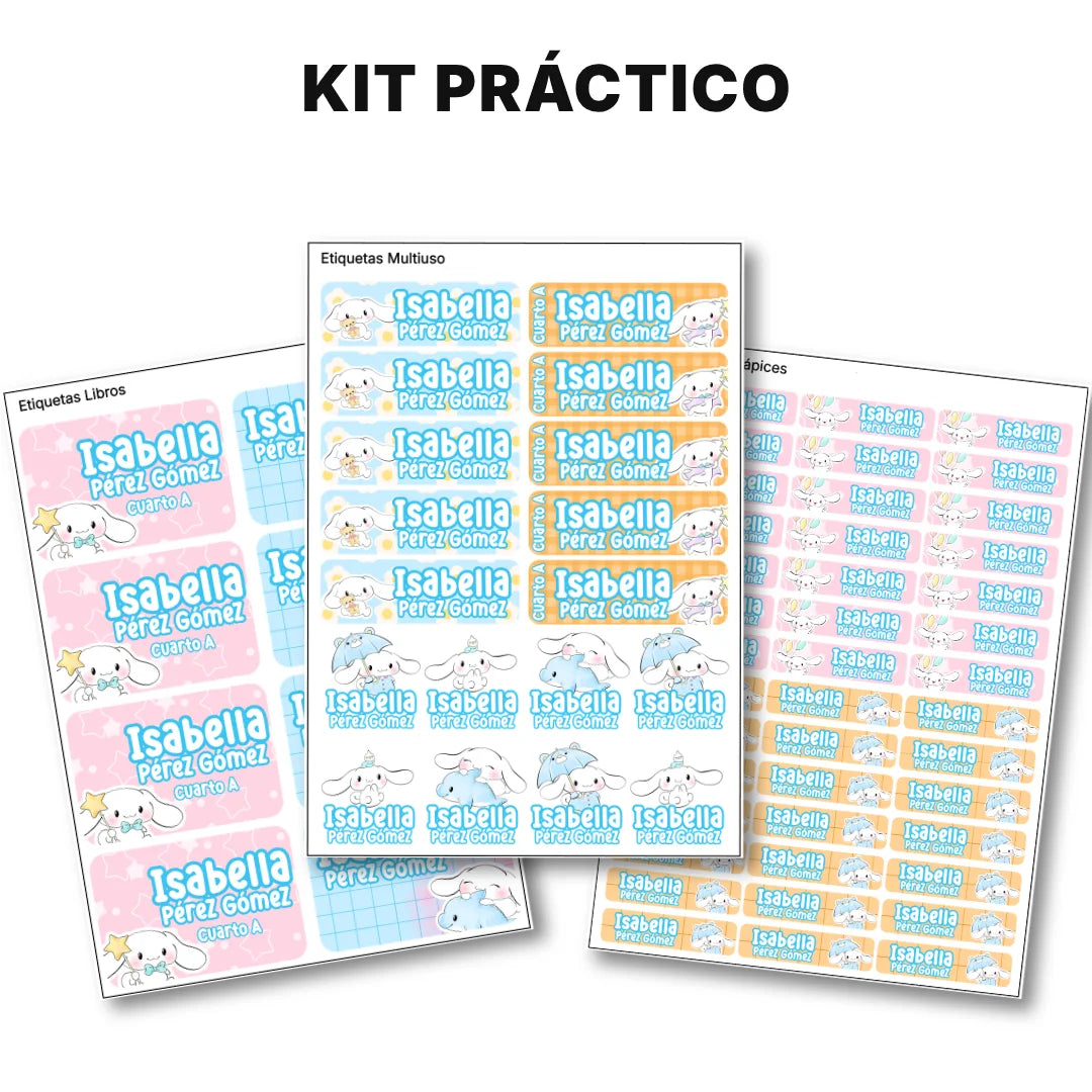 Conejito de Nubes – Etiquetas Escolares Personalizadas