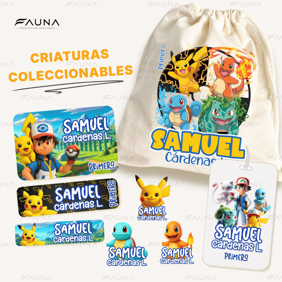 Criaturas Coleccionables 🟡 - Etiquetas Escolares Premium Personalizadas