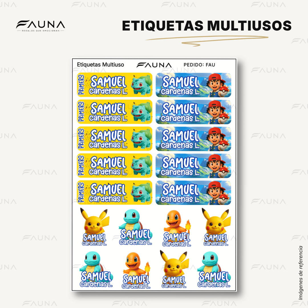 Criaturas Coleccionables 🟡 - Etiquetas Escolares Premium Personalizadas