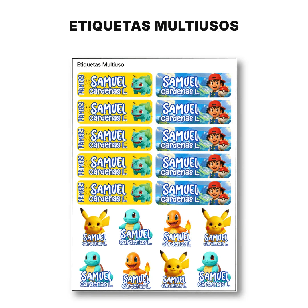 Criaturas Coleccionables – Etiquetas Escolares Personalizadas