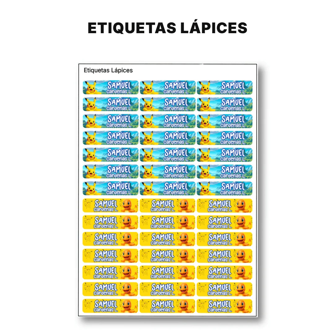 Criaturas Coleccionables – Etiquetas Escolares Personalizadas