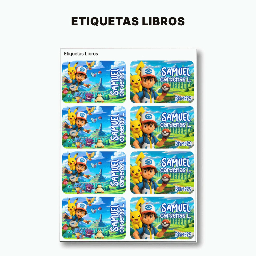 Criaturas Coleccionables – Etiquetas Escolares Personalizadas
