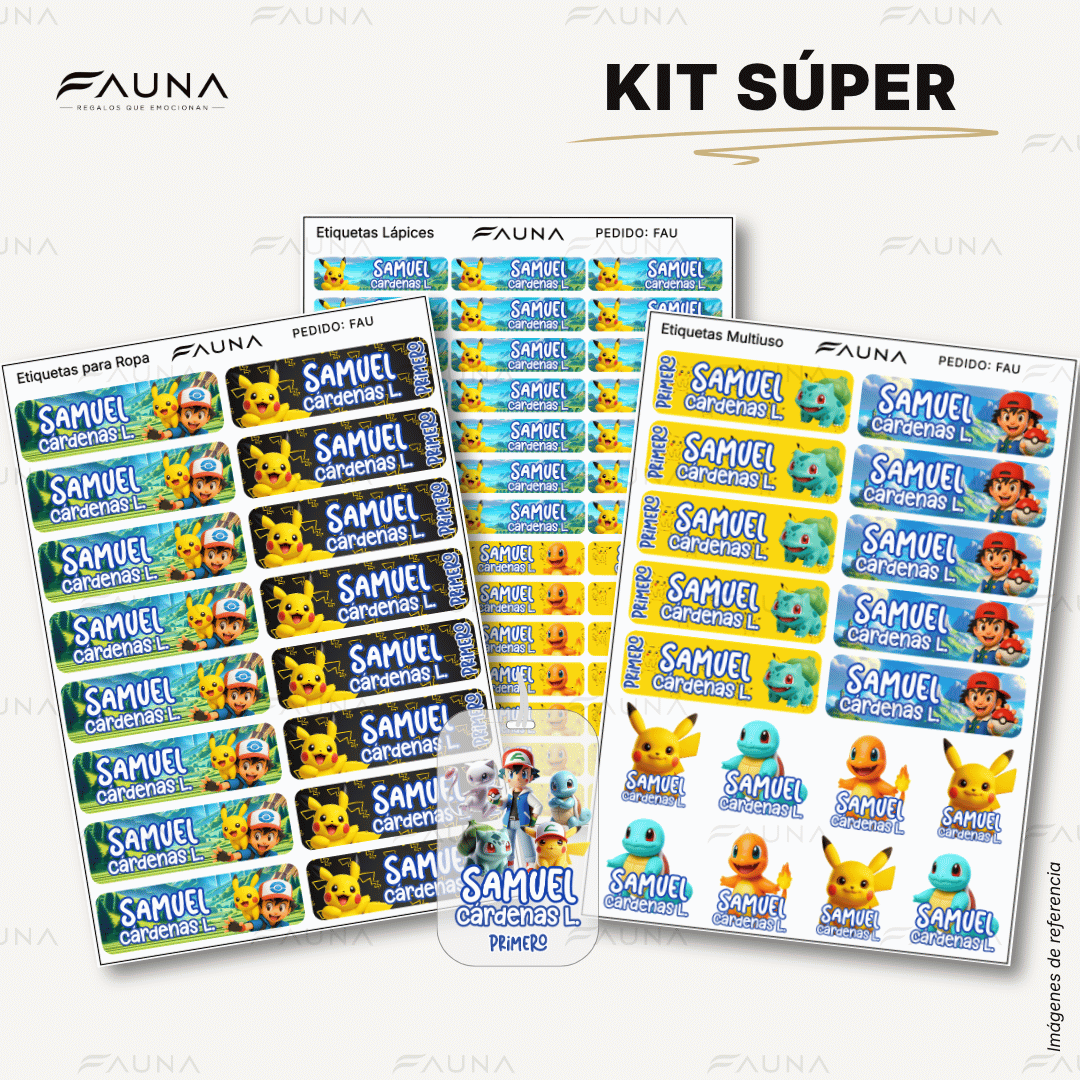 Criaturas Coleccionables 🟡 - Etiquetas Escolares Premium Personalizadas